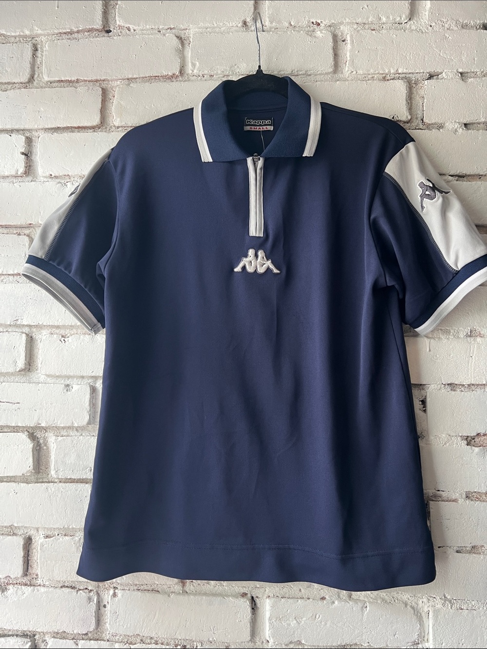 Kappa Men's Navy Polo with White Trim 90s